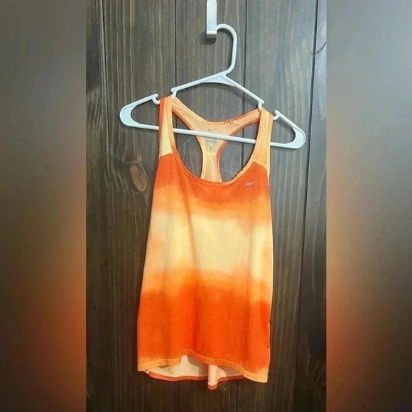 Nike Dry Fit Orange Tie Dye Active Racerback Tank Top S - Picture 5 of 7